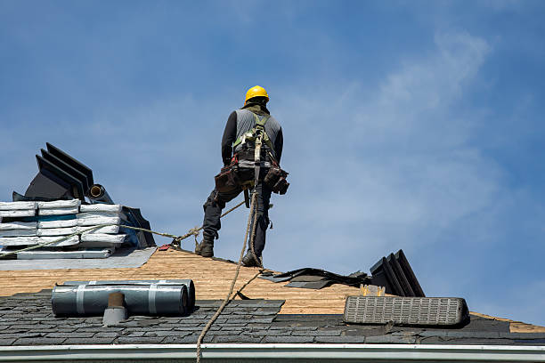 Professional Emergency Roof Repair technician working in Palisades Park, NJ